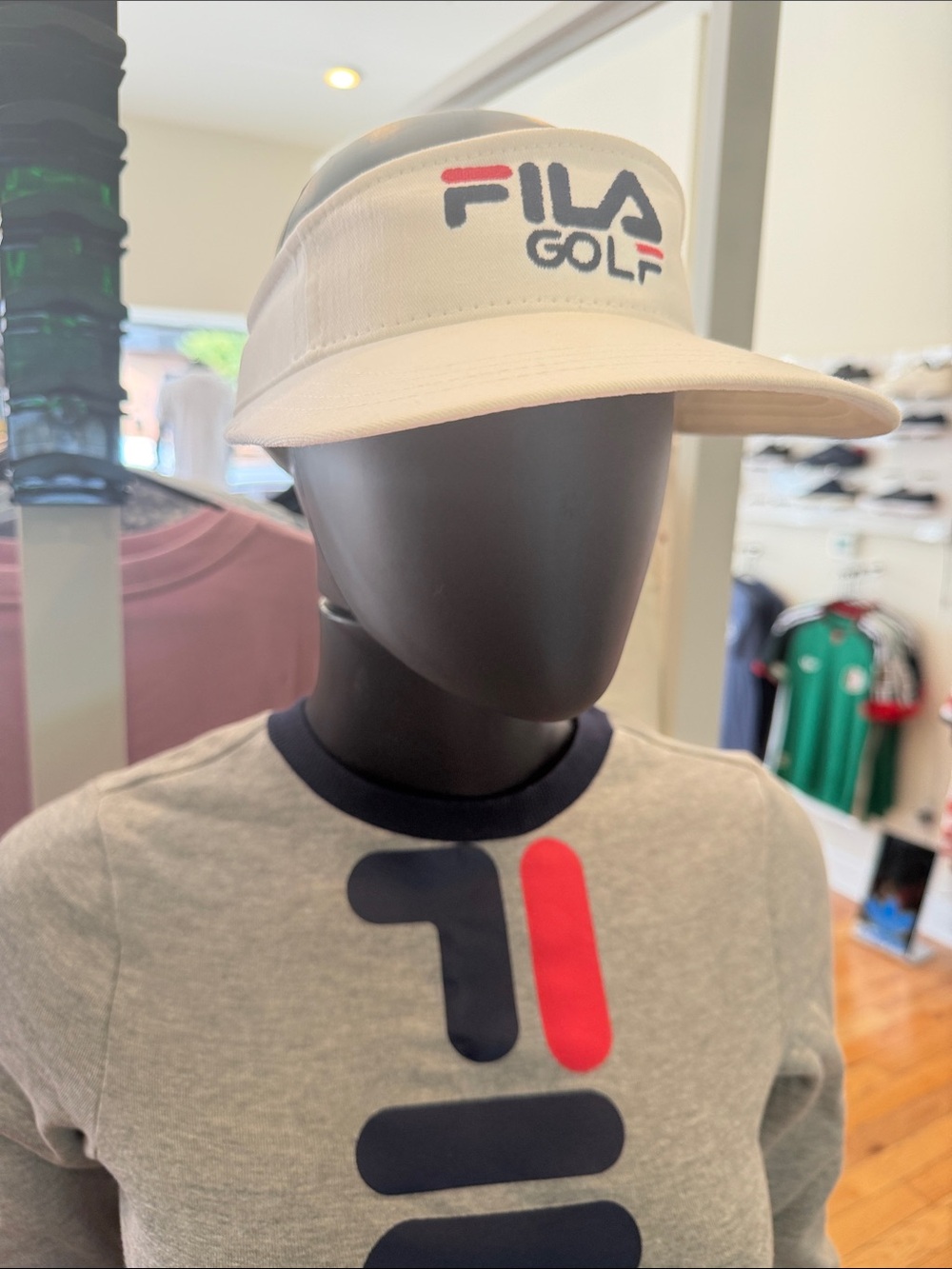 Fila Kids White Visor with Navy and Red Logo